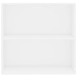 2-Tier Book Cabinet White 80x30x76.5 cm Engineered Wood - Top-Down View