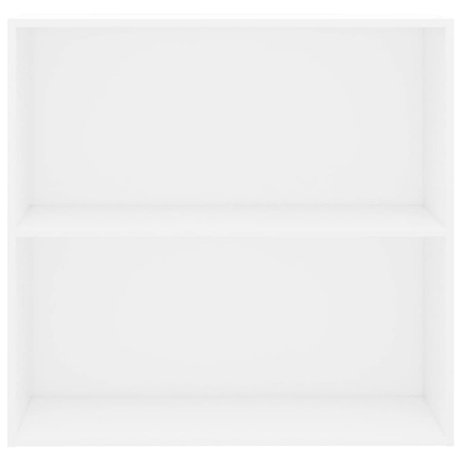 2-Tier Book Cabinet White 80x30x76.5 cm Engineered Wood