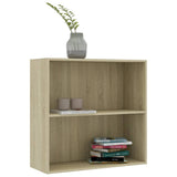 2-Tier Book Cabinet Sonoma Oak 80x30x76.5 cm Engineered Wood - 45-Degree Angle