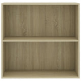 2-Tier Book Cabinet Sonoma Oak 80x30x76.5 cm Engineered Wood - Side View