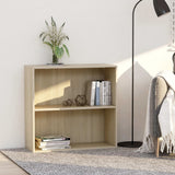 2-Tier Book Cabinet Sonoma Oak 80x30x76.5 cm Engineered Wood