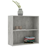 2-Tier Book Cabinet Concrete Grey 80x30x76.5 cm Engineered Wood - 45-Degree Angle