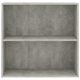 2-Tier Book Cabinet Concrete Grey 80x30x76.5 cm Engineered Wood - Side View