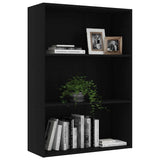 3-Tier Book Cabinet Black 80x30x114 cm Engineered Wood - Side View
