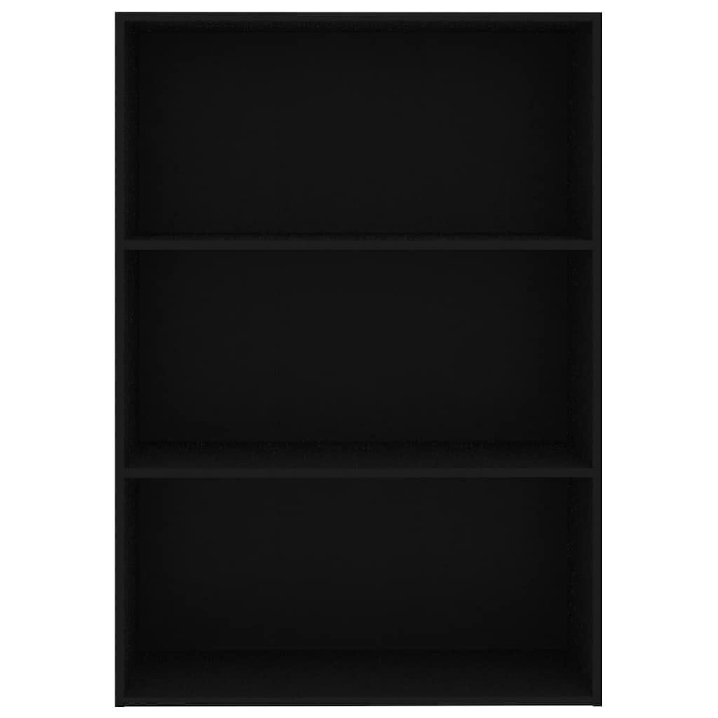 3-Tier Book Cabinet Black 80x30x114 cm Engineered Wood
