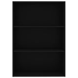 3-Tier Book Cabinet Black 80x30x114 cm Engineered Wood - Top-Down View