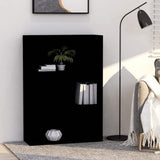 3-Tier Book Cabinet Black 80x30x114 cm Engineered Wood