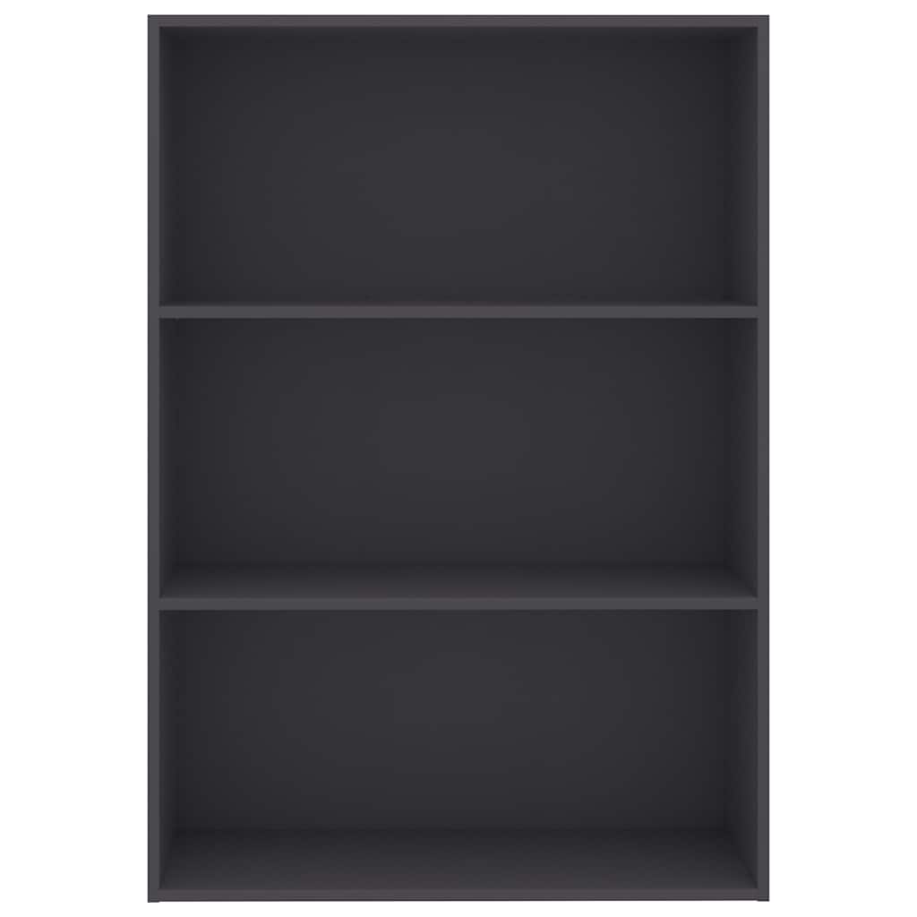 3-Tier Book Cabinet Grey 80x30x114 cm Engineered Wood