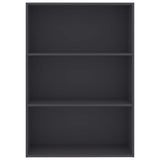 3-Tier Book Cabinet Grey 80x30x114 cm Engineered Wood
