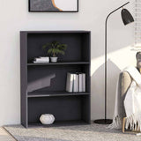 3-Tier Book Cabinet Grey 80x30x114 cm Engineered Wood