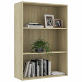 3-Tier Book Cabinet Sonoma Oak 80x30x114 cm Engineered Wood - Side View