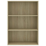 3-Tier Book Cabinet Sonoma Oak 80x30x114 cm Engineered Wood - Top-Down View