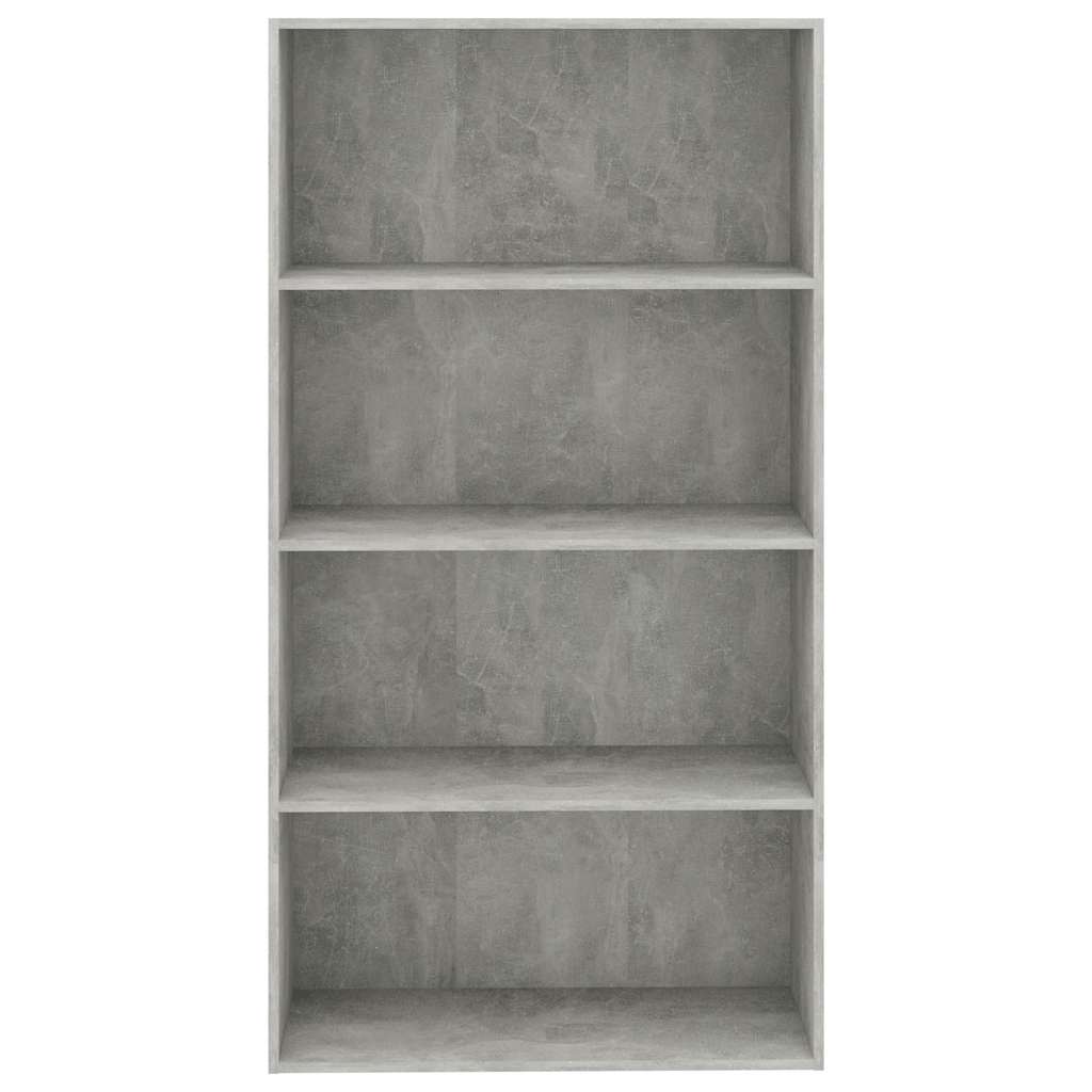 4-Tier Book Cabinet Concrete Grey 80x30x151.5 cm Engineered Wood