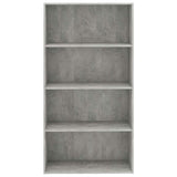 4-Tier Book Cabinet Concrete Grey 80x30x151.5 cm Engineered Wood - Top-Down View