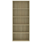 5-Tier Book Cabinet Sonoma Oak 80x30x189 cm Engineered Wood