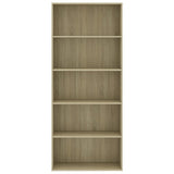 5-Tier Book Cabinet Sonoma Oak 80x30x189 cm Engineered Wood - Top-Down View