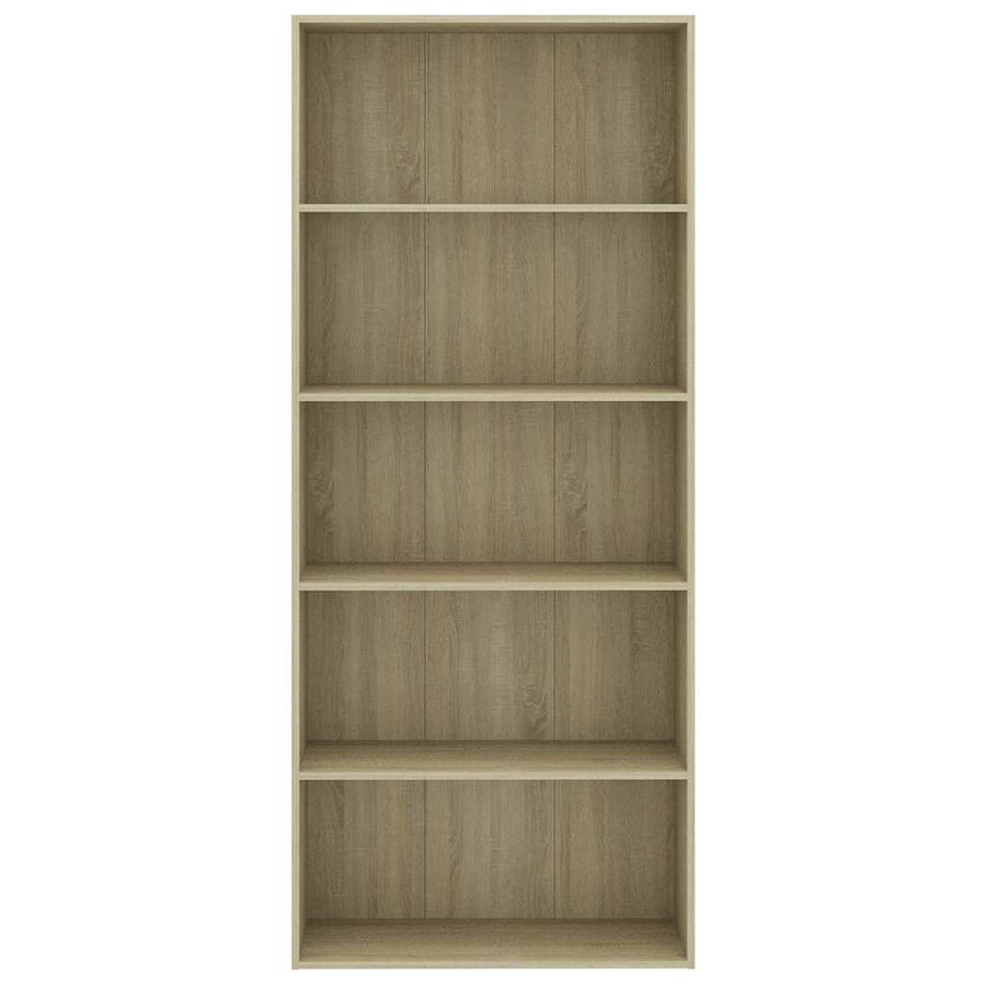 5-Tier Book Cabinet Sonoma Oak 80x30x189 cm Engineered Wood