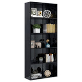 5-Tier Book Cabinet High Gloss Black 80x30x189 cm Engineered Wood