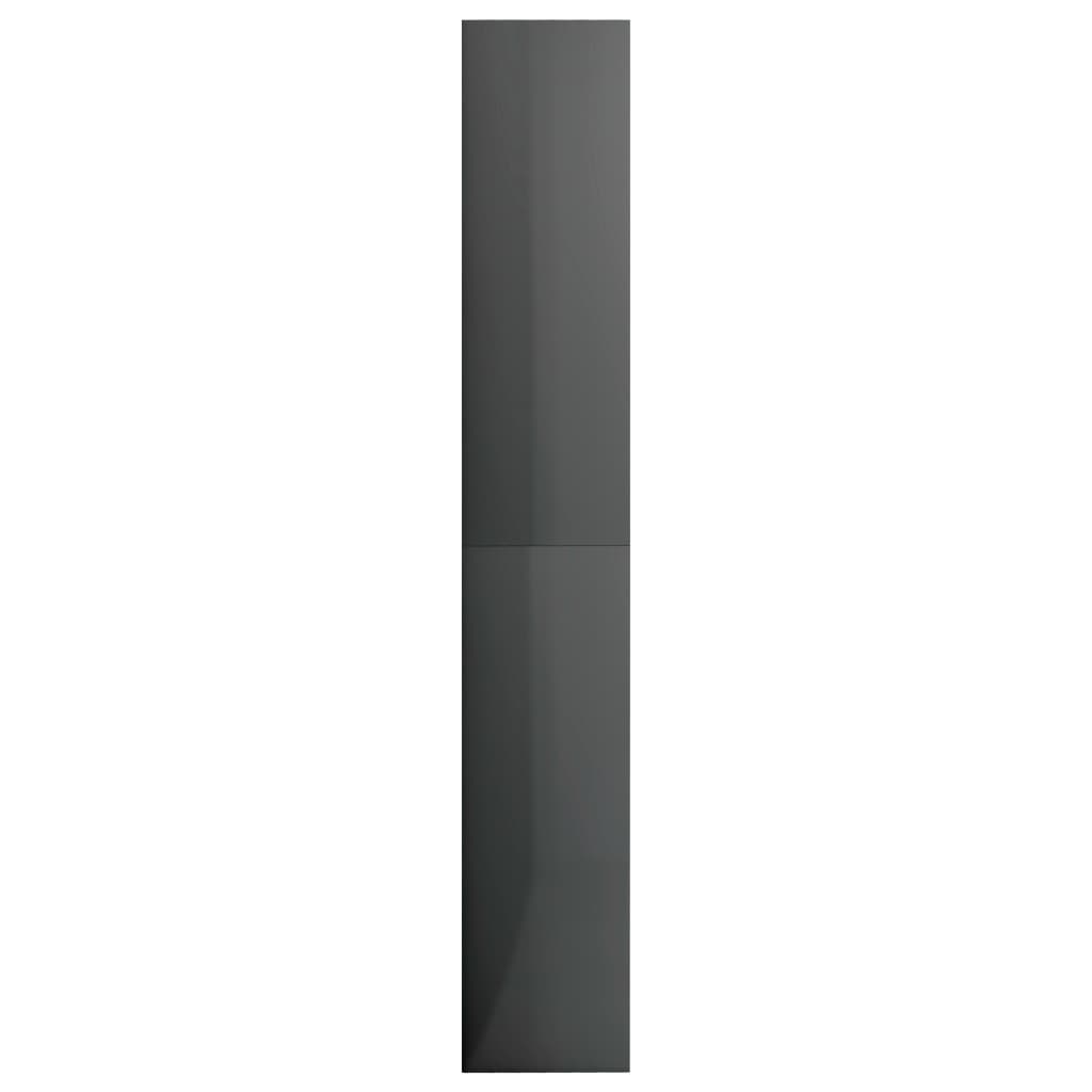 5-Tier Book Cabinet High Gloss Grey 80x30x189 cm Engineered Wood