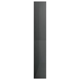 5-Tier Book Cabinet High Gloss Grey 80x30x189 cm Engineered Wood