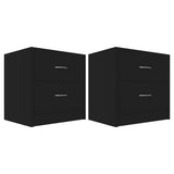 Bedside Cabinets 2 pcs Black 40x30x40 cm Engineered Wood