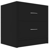 Bedside Cabinets 2 pcs Black 40x30x40 cm Engineered Wood - Side View