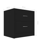 Bedside Cabinets 2 pcs Black 40x30x40 cm Engineered Wood - Close-Up Angle