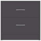 Bedside Cabinets 2 pcs Grey 40x30x40 cm Engineered Wood - 45-Degree Angle
