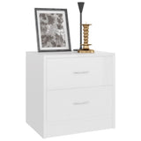 Bedside Cabinet High Gloss White 40x30x40 cm Engineered Wood - Side View