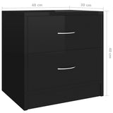 Bedside Cabinet High Gloss Black 40x30x40 cm Engineered Wood - Rear View