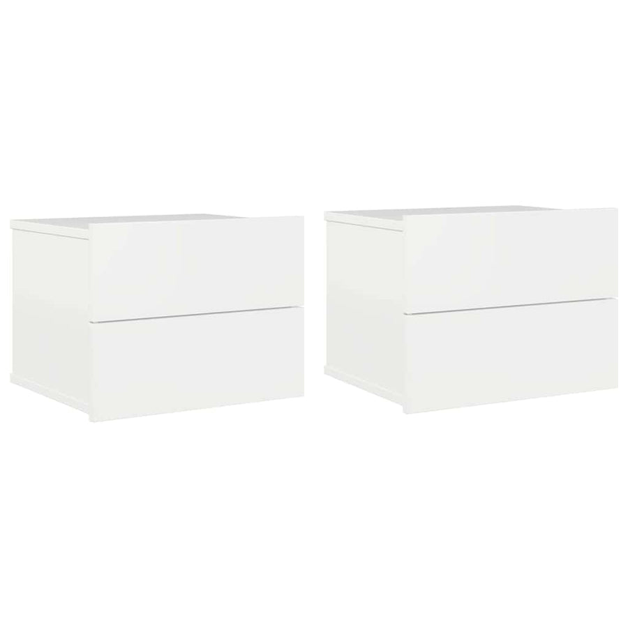 Bedside Cabinets 2 pcs High Gloss White 40x30x30 cm Engineered Wood