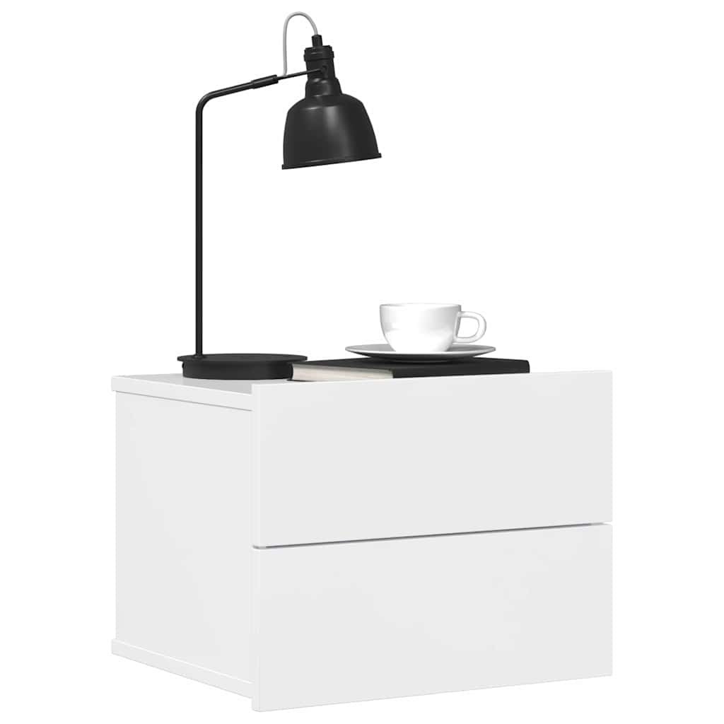 Bedside Cabinets 2 pcs High Gloss White 40x30x30 cm Engineered Wood