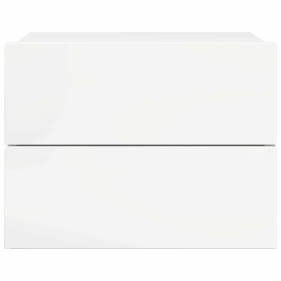 Bedside Cabinets 2 pcs High Gloss White 40x30x30 cm Engineered Wood