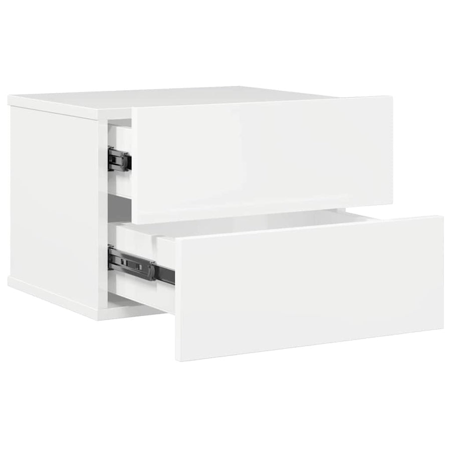 Bedside Cabinets 2 pcs High Gloss White 40x30x30 cm Engineered Wood