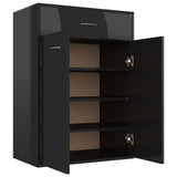 Shoe Cabinet High Gloss Black 60x35x84 cm Engineered Wood