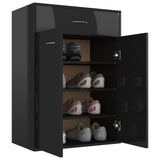 Shoe Cabinet High Gloss Black 60x35x84 cm Engineered Wood