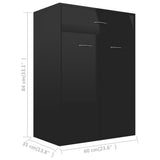 Shoe Cabinet High Gloss Black 60x35x84 cm Engineered Wood