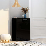 Shoe Cabinet High Gloss Black 60x35x84 cm Engineered Wood