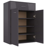 Shoe Cabinet High Gloss Grey 60x35x84 cm Engineered Wood