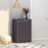 Shoe Cabinet High Gloss Grey 60x35x84 cm Engineered Wood