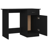 Desk Black 100x50x76 cm Engineered Wood - 45-Degree Angle