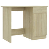 Desk Sonoma Oak 100x50x76 cm Engineered Wood - Front View