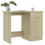Desk Sonoma Oak 100x50x76 cm Engineered Wood - Side View