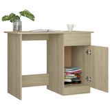 Desk Sonoma Oak 100x50x76 cm Engineered Wood - Rear View