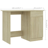 Desk Sonoma Oak 100x50x76 cm Engineered Wood - Extra Image