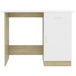 Desk White and Sonoma Oak 100x50x76 cm Engineered Wood