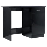 Desk High Gloss Black 100x50x76 cm Engineered Wood