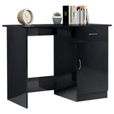 Desk High Gloss Black 100x50x76 cm Engineered Wood
