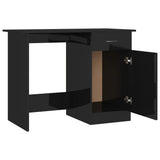 Desk High Gloss Black 100x50x76 cm Engineered Wood
