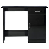 Desk High Gloss Black 100x50x76 cm Engineered Wood - Close-Up Angle